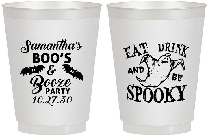 Personalized Halloween 16 oz Frosted Cups - Ghost Spooky Boo | 250007