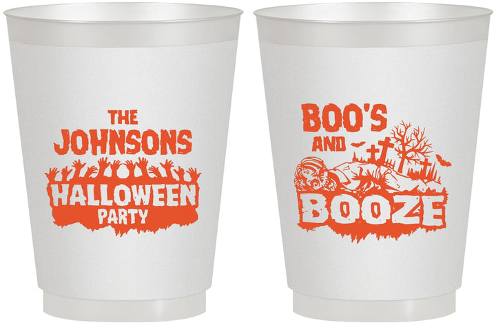 Personalized Halloween 16 oz Frosted Cups - Boos And Booze | 250012