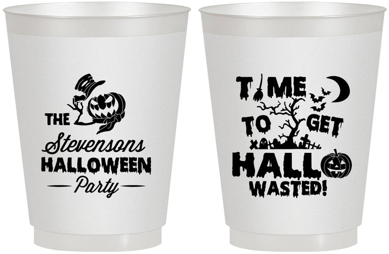 Personalized Halloween 16 oz Frosted Cups - Hallowasted Pumpkin | 250013