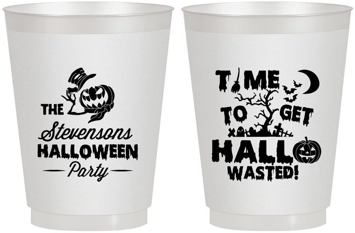 Personalized Halloween 16 oz Frosted Cups - Hallowasted Pumpkin | 250013