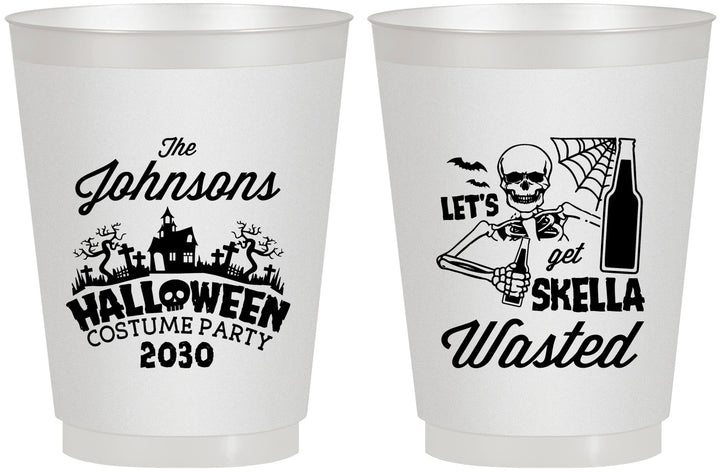 Personalized Halloween 16 oz Frosted Cups - Skellawasted Skeleton | 250014