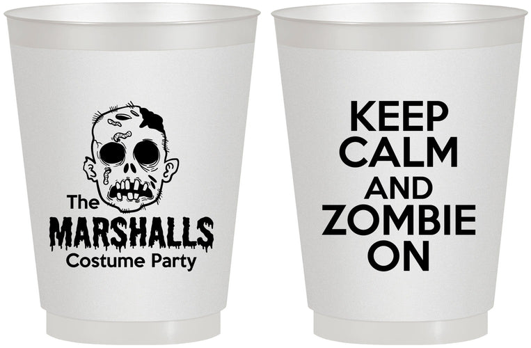 Personalized Halloween 16 oz Frosted Cups - Zombie | 250018