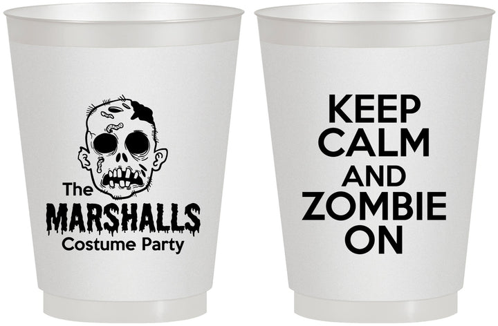Personalized Halloween 16 oz Frosted Cups - Zombie | 250018