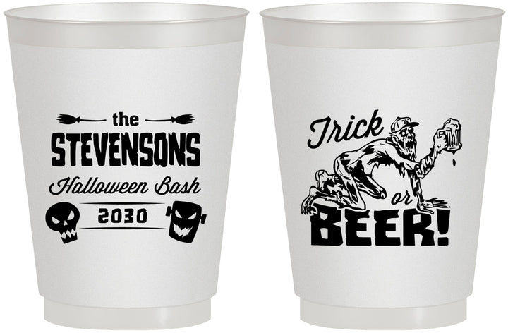 Personalized Halloween 16 oz Frosted Cups - Trick Or Beer | 250021
