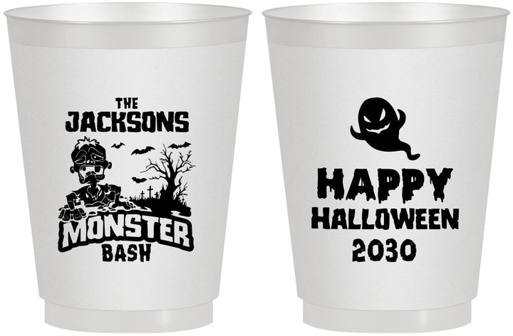 Personalized Halloween 16 oz Frosted Cups - Ghost Monster | 250022