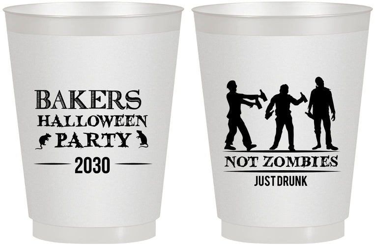 Personalized Halloween 16 oz Frosted Cups - Zombies | 250023