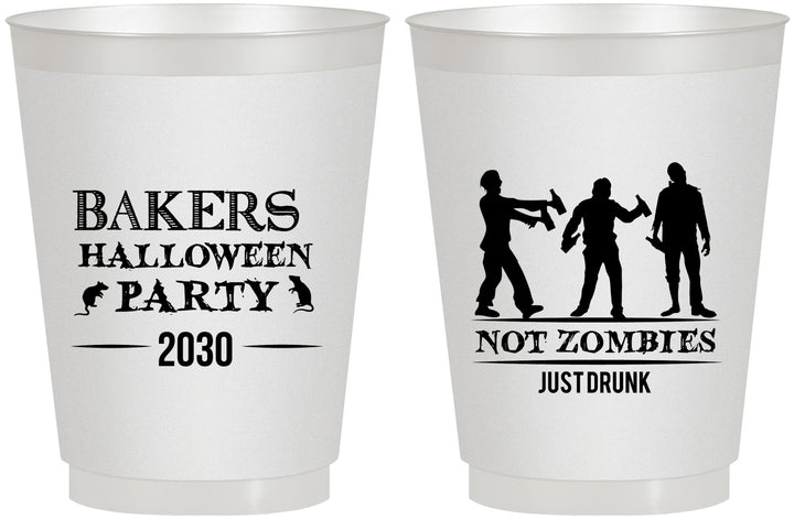 Personalized Halloween 16 oz Frosted Cups - Zombies | 250023