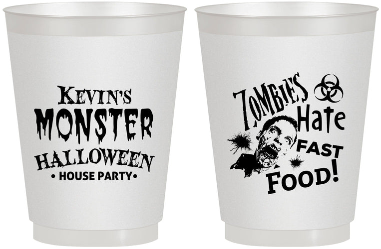 Personalized Halloween 16 oz Frosted Cups - Monster Zombie | 250027
