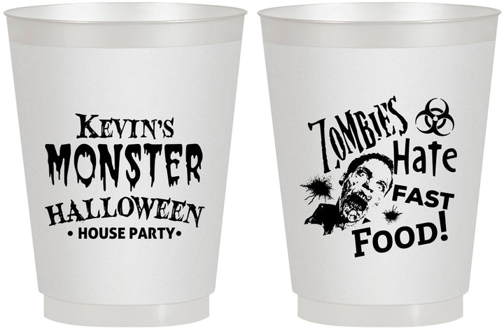 Personalized Halloween 16 oz Frosted Cups - Monster Zombie | 250027