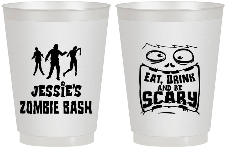 Personalized Halloween 16 oz Frosted Cups - Eat Drink Be Scary | 250029