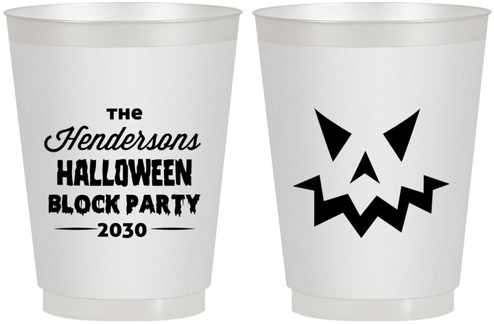 Personalized Halloween 16 oz Frosted Cups - Pumpkin | 250034