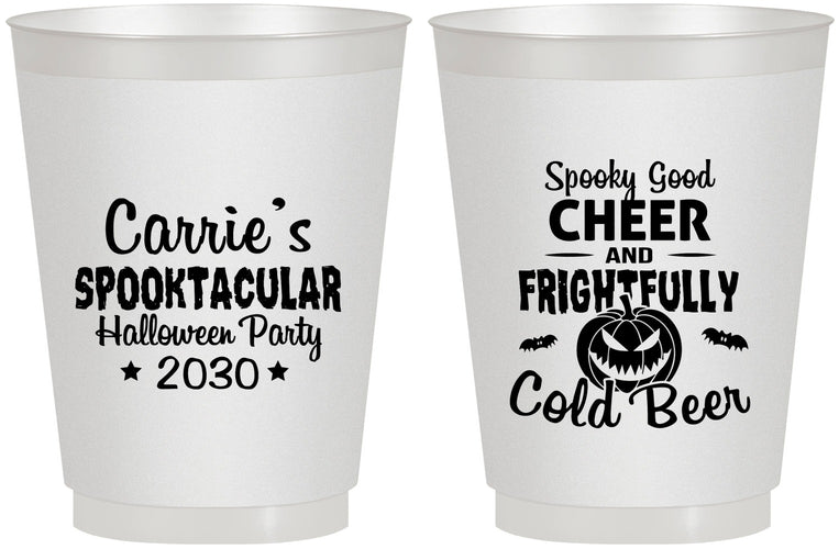 Personalized Halloween 16 oz Frosted Cups - Pumpkin | 250035