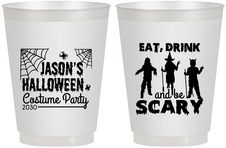 Personalized Halloween 16 oz Frosted Cups - Eat Drink Be Scary | 250038