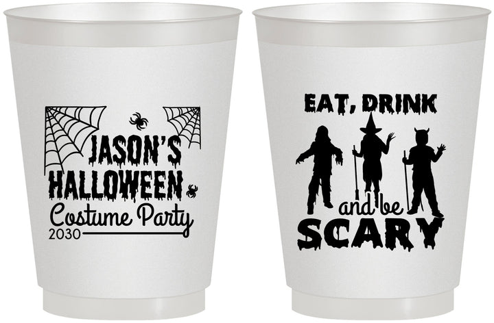 Personalized Halloween 16 oz Frosted Cups - Eat Drink Be Scary | 250038