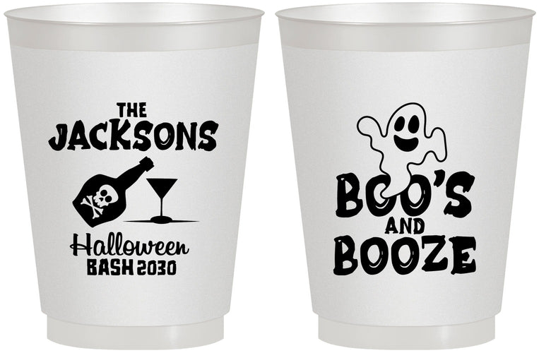 Personalized Halloween 16 oz Frosted Cups - Boos And Booze | 250047