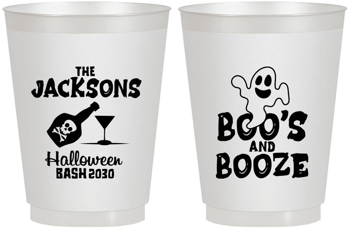 Personalized Halloween 16 oz Frosted Cups - Boos And Booze | 250047