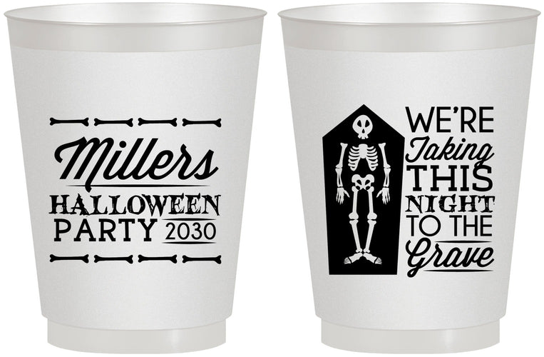 Personalized Halloween 16 oz Frosted Cups - Skeleton | 250051