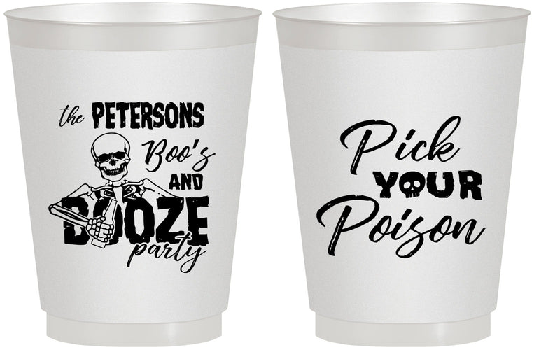 Personalized Halloween 16 oz Frosted Cups - Boos And Booze | 250054