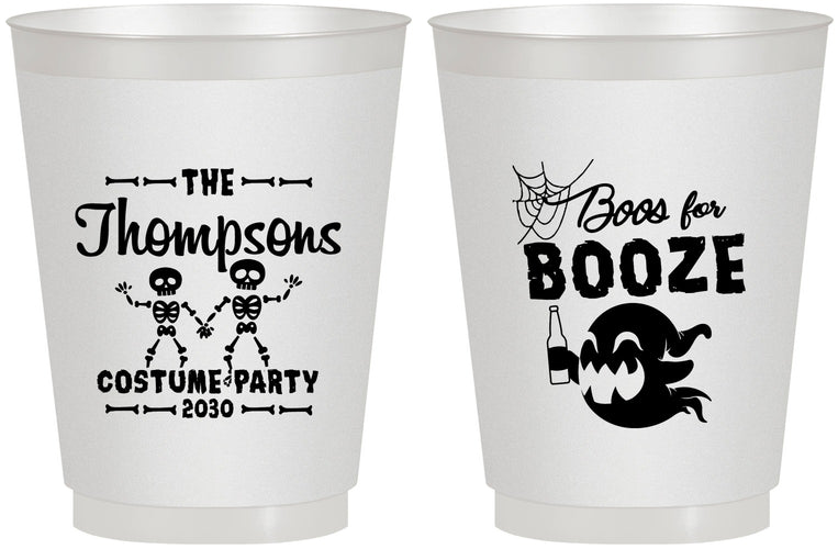 Personalized Halloween 16 oz Frosted Cups - Boos And Booze | 250058