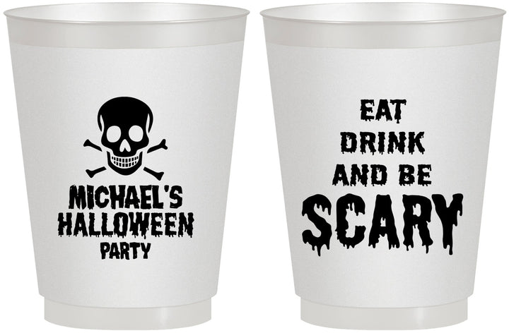 Personalized Halloween 16 oz Frosted Cups - Eat Drink Be Scary | 250059
