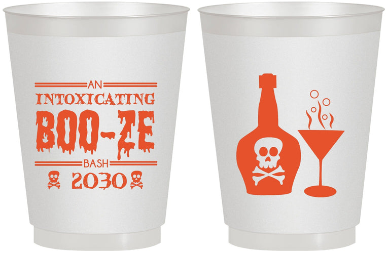 Personalized Halloween 16 oz Frosted Cups - Booze Wine | 250060