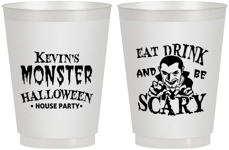 Personalized Halloween 16 oz Frosted Cups - Eat Drink Be Scary | 250063