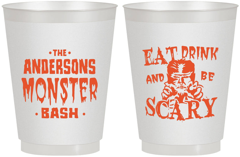 Personalized Halloween 16 oz Frosted Cups - Werewolf Monster | 250064