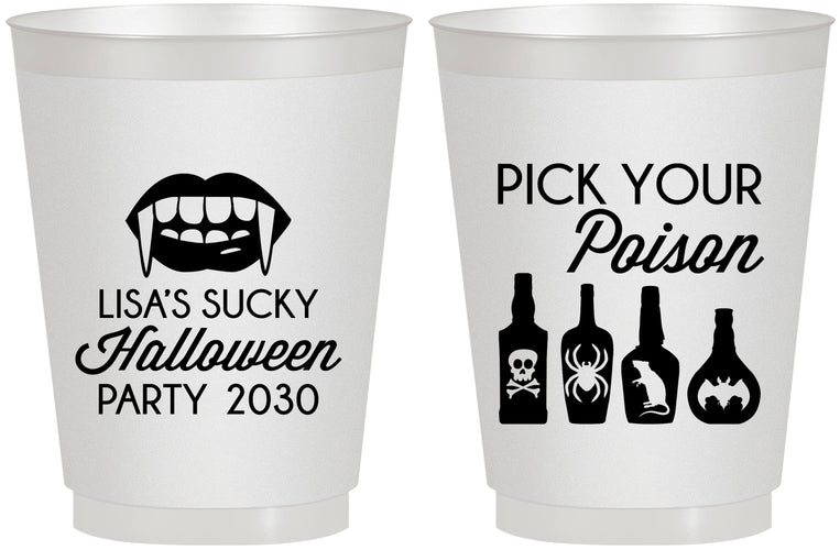 Personalized Halloween 16 oz Frosted Cups - Pick Your Poison | 250065