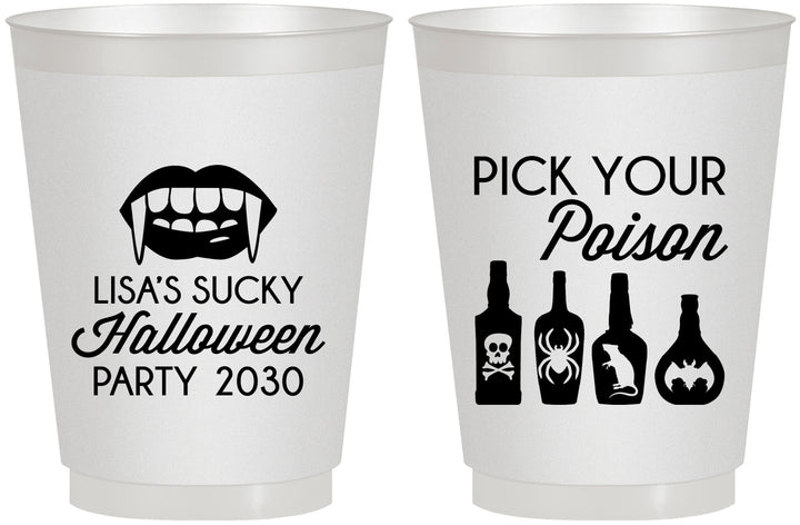 Personalized Halloween 16 oz Frosted Cups - Pick Your Poison | 250065