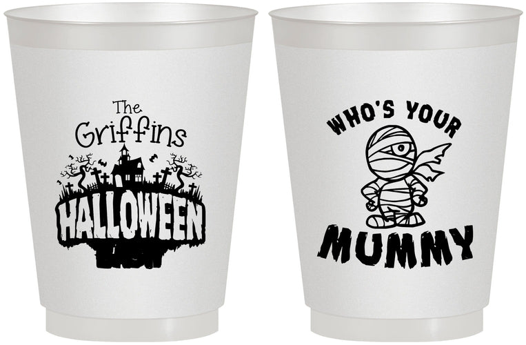 Personalized Halloween 16 oz Frosted Cups - Whos Your Mummy | 250067