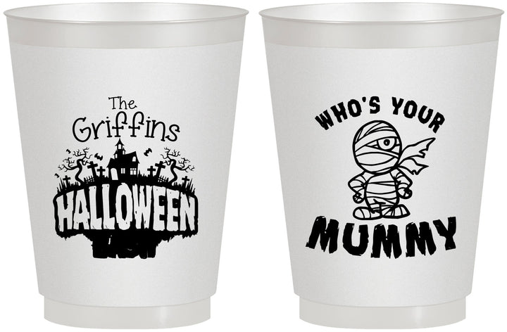 Personalized Halloween 16 oz Frosted Cups - Whos Your Mummy | 250067