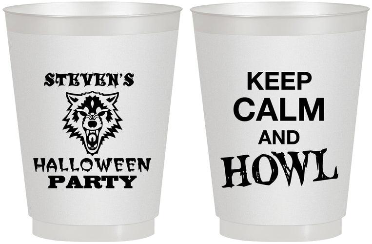 Personalized Halloween 16 oz Frosted Cups - Howl | 250069