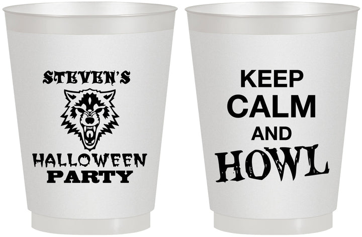 Personalized Halloween 16 oz Frosted Cups - Howl | 250069