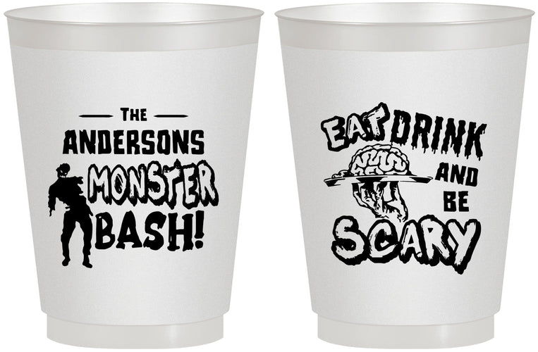 Personalized Halloween 16 oz Frosted Cups - Eat Drink Be Scary | 250070