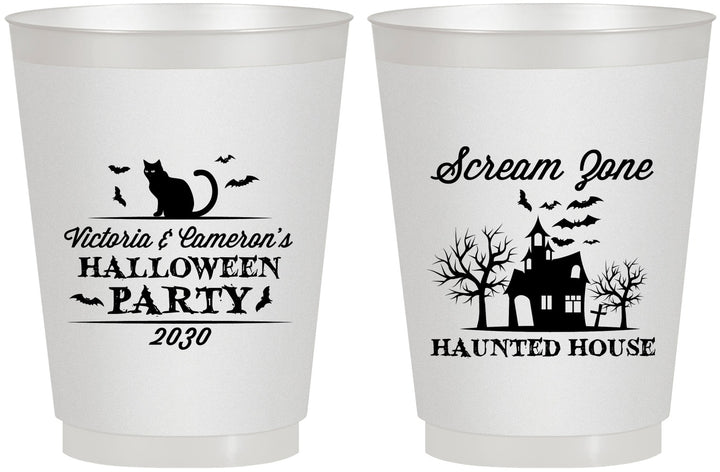 Personalized Halloween 16 oz Frosted Cups - Haunted House | 250071