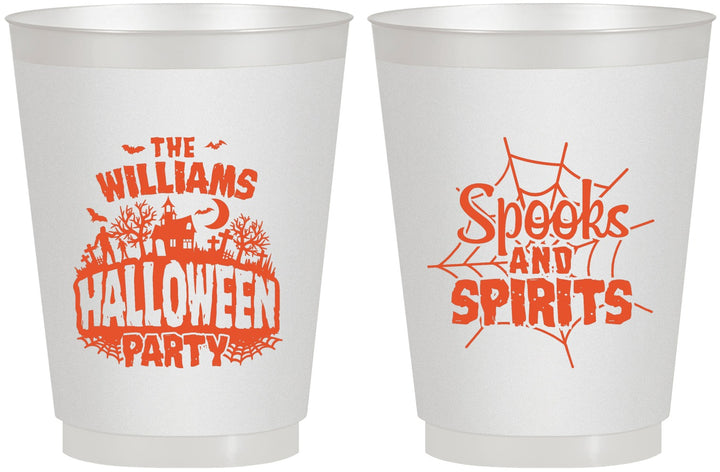 Personalized Halloween 16 oz Frosted Cups - Spooks Spirits | 250072
