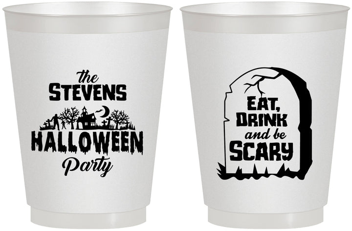 Personalized Halloween 16 oz Frosted Cups - Eat Drink Be Scary | 250074