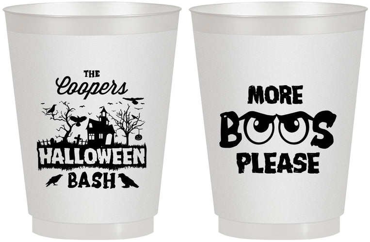 Personalized Halloween 16 oz Frosted Cups - Haunted House | 250075