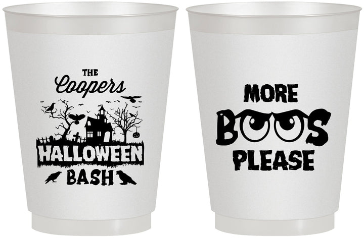 Personalized Halloween 16 oz Frosted Cups - Haunted House | 250075