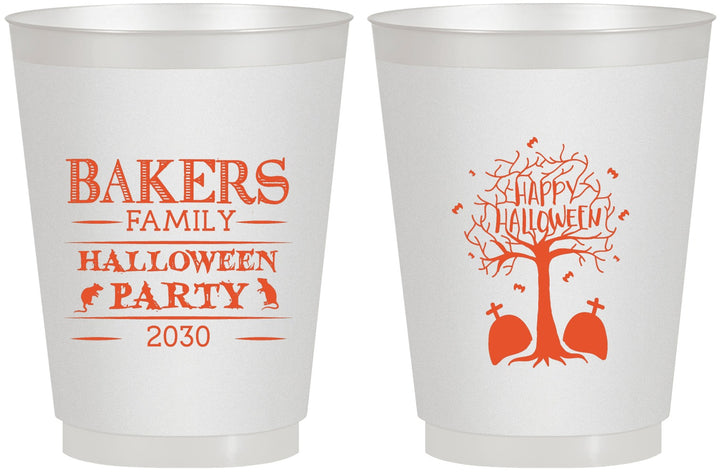 Personalized Halloween 16 oz Frosted Cups - Graveyard Shift | 250076