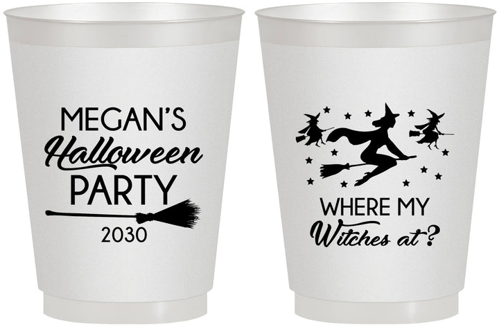 Personalized Halloween 16 oz Frosted Cups - Where My Witches At | 250086
