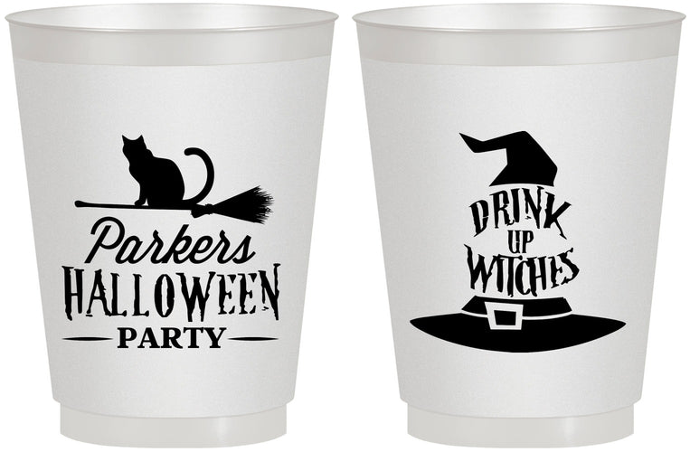 Personalized Halloween 16 oz Frosted Cups - Drink Up Witches | 250094