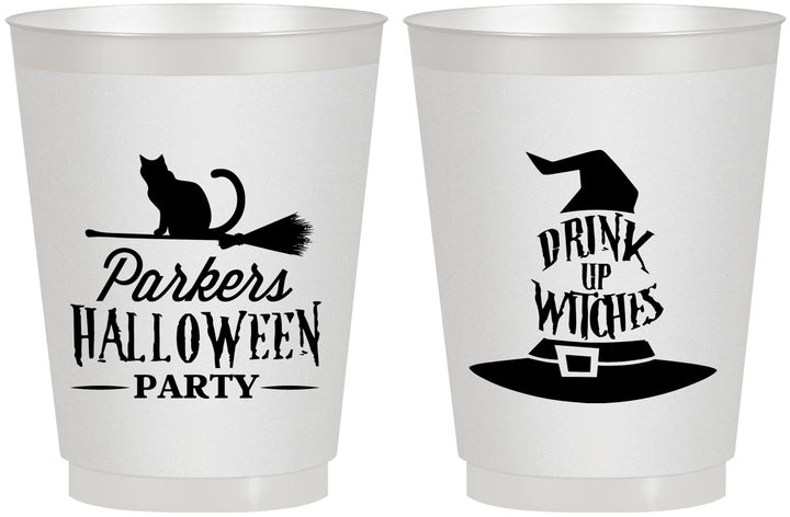 Personalized Halloween 16 oz Frosted Cups - Drink Up Witches | 250094