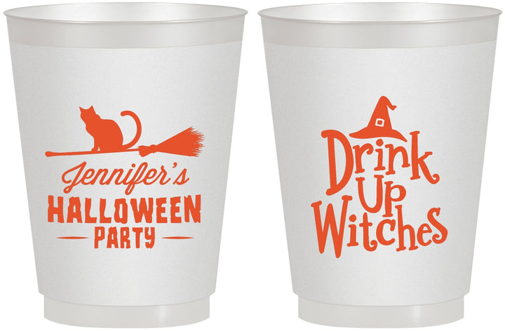 Personalized Halloween 16 oz Frosted Cups - Drink Up Witches | 250096