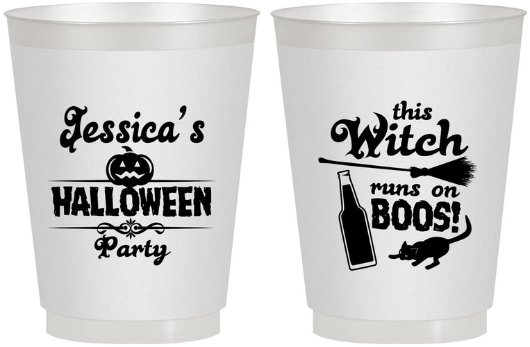 Personalized Halloween 16 oz Frosted Cups - Witch Boos | 250097