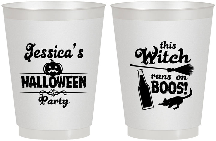 Personalized Halloween 16 oz Frosted Cups - Witch Boos | 250097