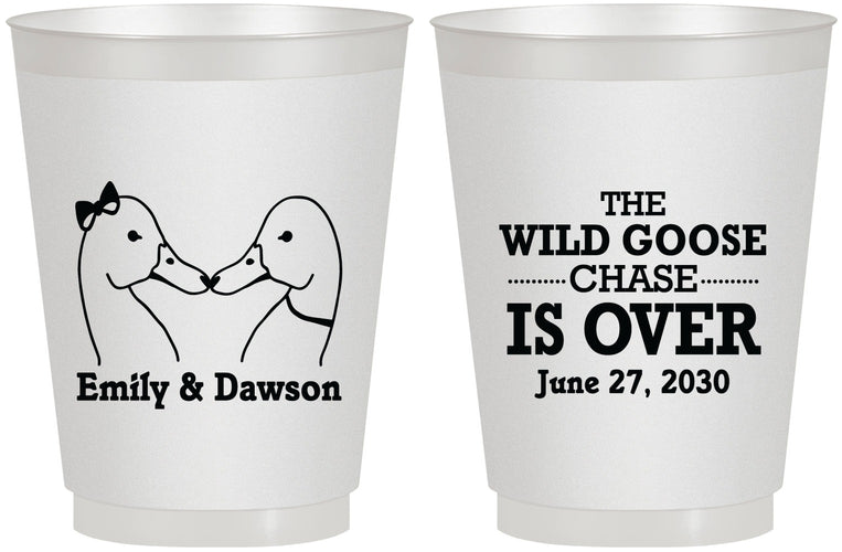 Personalized Wedding 16 oz Frosted Cups - Wild Goose | 251