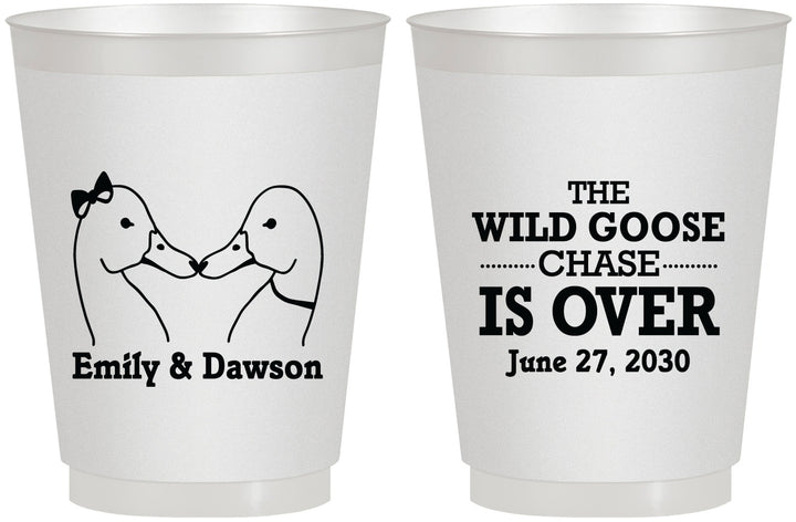 Personalized Wedding 16 oz Frosted Cups - Wild Goose | 251