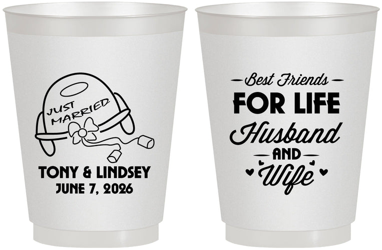 Personalized Wedding 16 oz Frosted Cups - Best Friends For Life | 256
