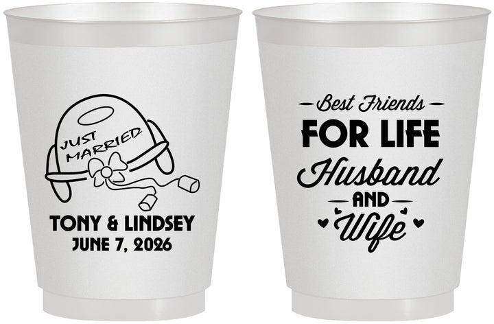 Personalized Wedding 16 oz Frosted Cups - Best Friends For Life | 256